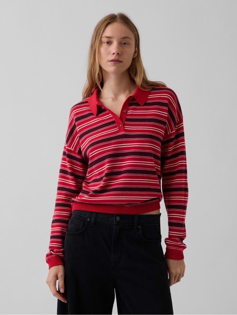 NWT Gap 100% Cotton Relaxed Polo Sweater